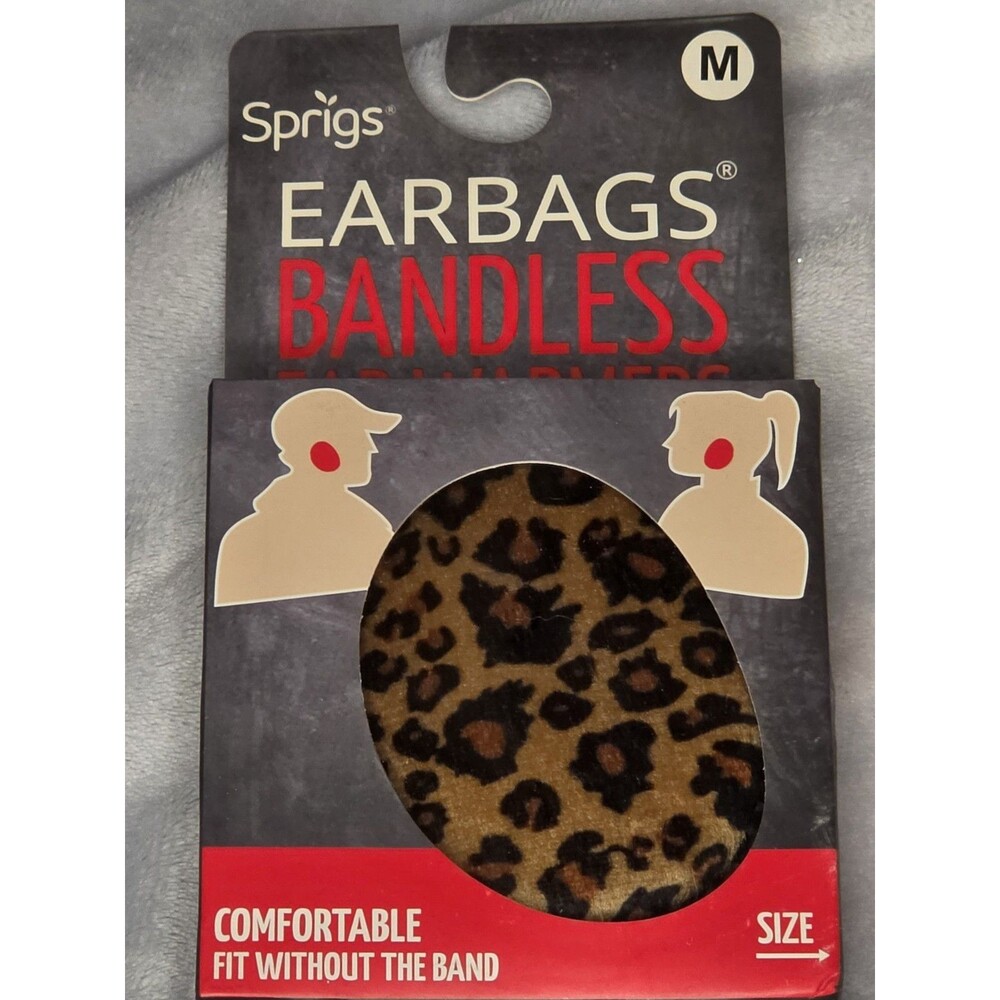 Sprigs Earbags Bandless Ear Warmers Adult Medium Thinsulate NEW NIB Animal Print